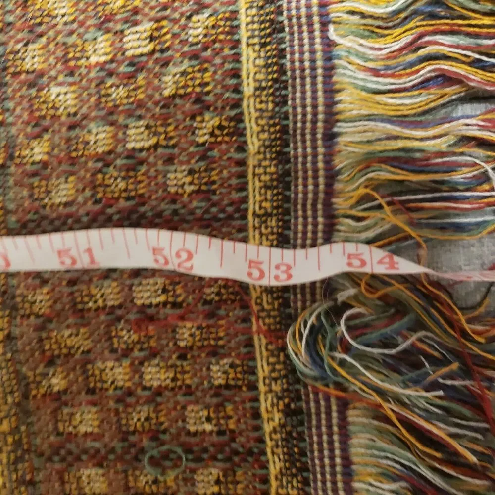 A Churchill Weaver Throw Blanket Tapestry Safari Design Fringes‎ Around